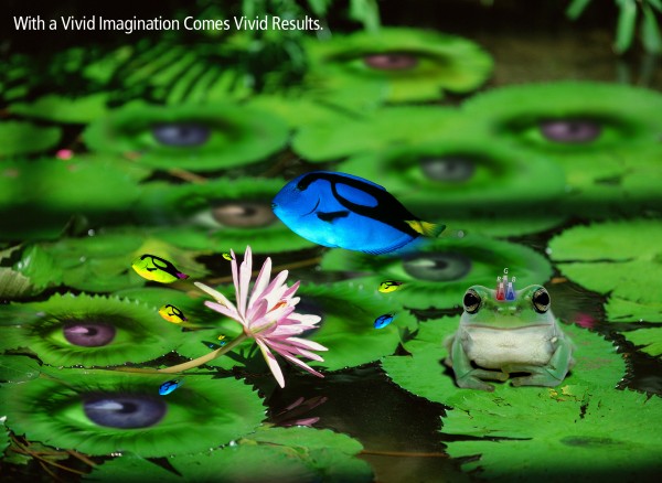 vivid_imagination surreal graphic design fish lily pad